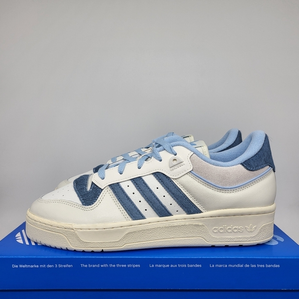 New Adidas Rivalry Low 86 'Off White Clear Sky Pony-Hair' Men's Shoes Size 11